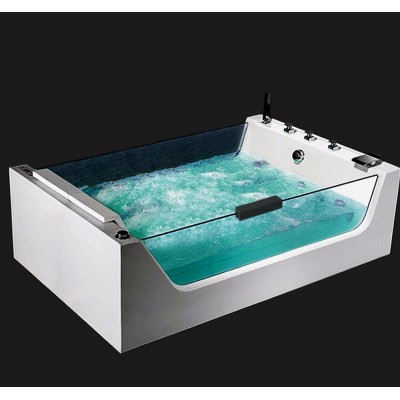 Walk In Double People Glass Whirlpool Massage Bathtub With Shower LF12828